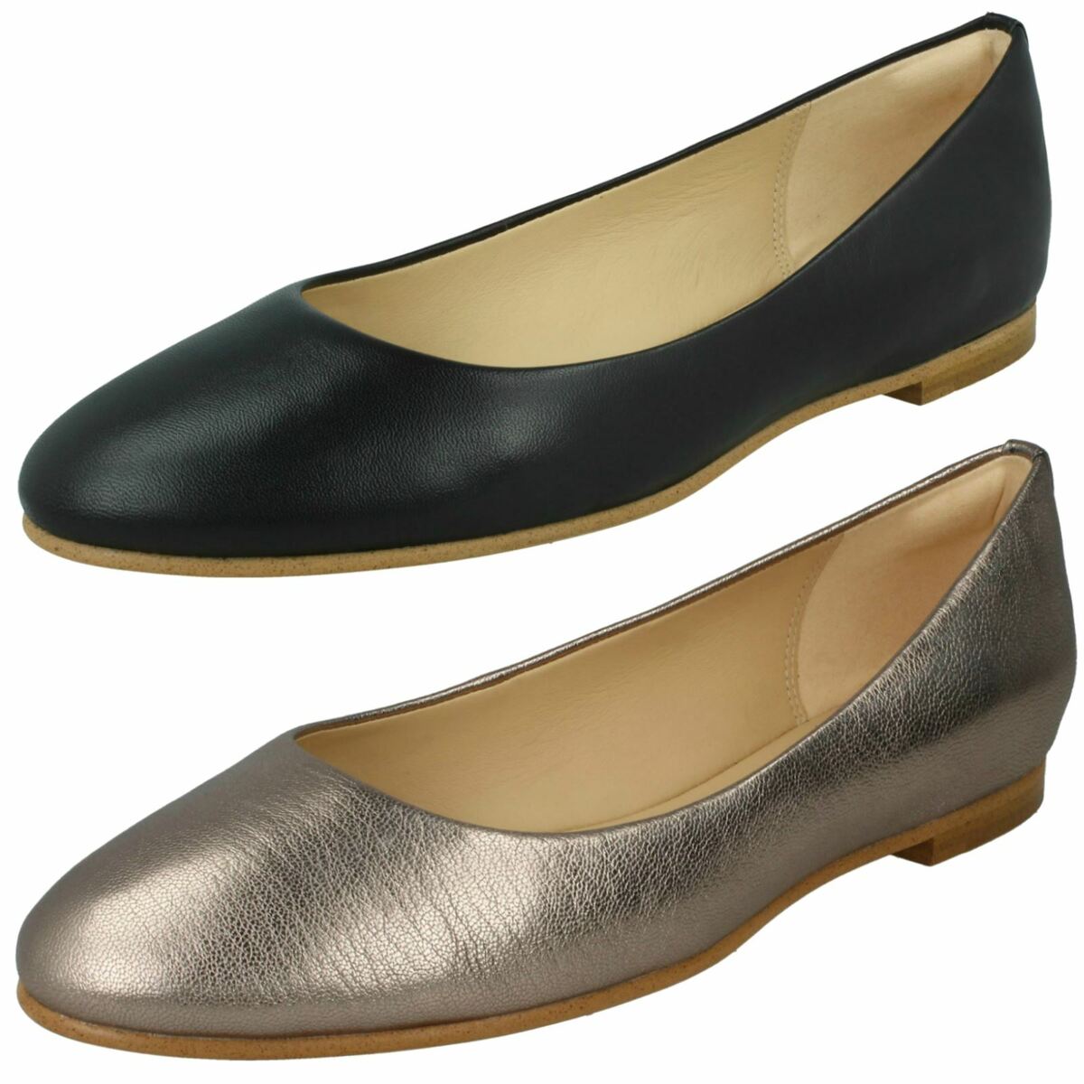 Ladies Clarks 'Grace Piper' Smart Leather Slip On Pumps - D Ladies Clarks 'Grace Piper' Smart Leather Slip On Pumps - D