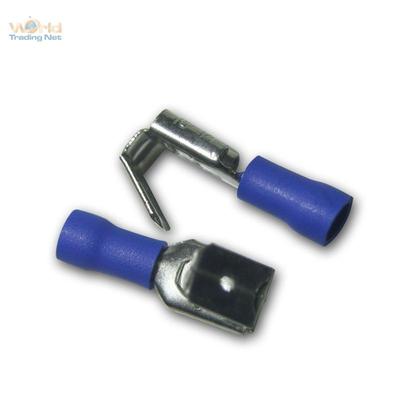 100 Stück Blaue Flachsteckhülsen Mit Abzweig – 6,3x0,8mm, Für Kabel 1,5-2,5mm², Teilisoliert