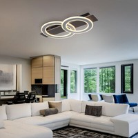 Deckenlampe Deckenleuchte Wohnzimmerlampe Grau Opal KüChenleuchte Led L 63 Cm