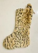 Frontgate Cheetah/Leopard Print Christmas Stocking  NWT