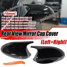 Gloss Black Wing Mirror Cover Cap x2 For BMW E81 E82 E87 E90 E91 E92 E93 PRE-LCI