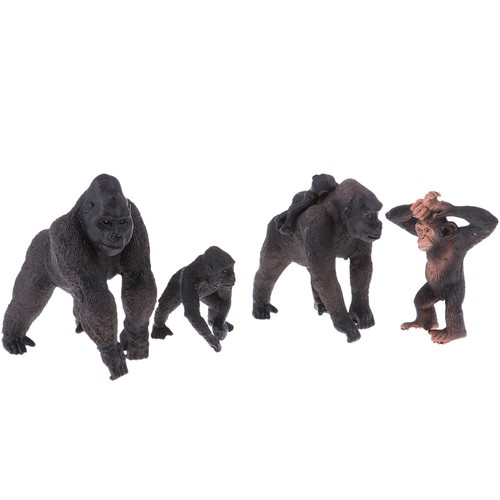 4 Stücke Simulation Gorilla Familie Figur Spielzeug Tier Modell Set Home