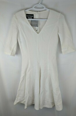 Boutique Moschino V-Neck Dress, White, Women's 6
