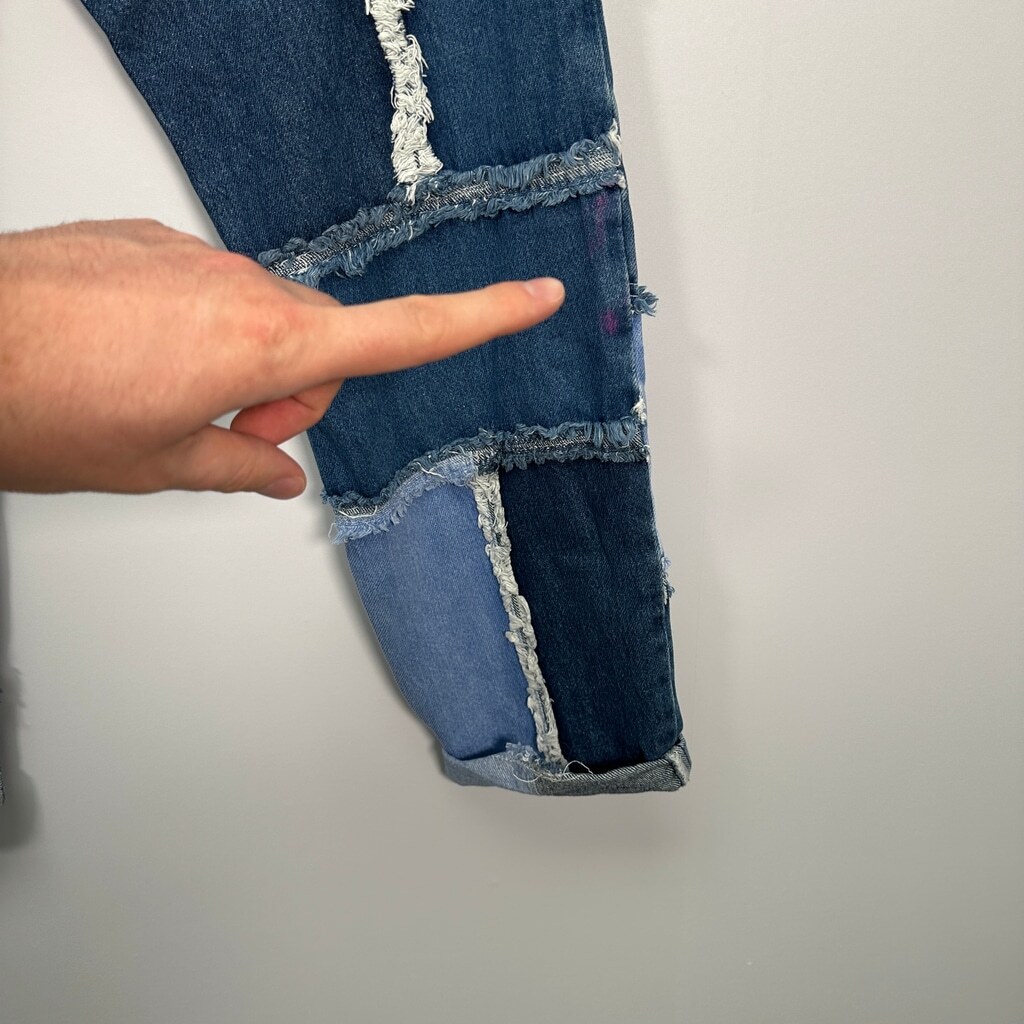 Ragged Priest Quilted Patchwork High Waisted Jean… - image 4