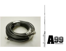 NEW ANTRON 99 CB,HAM BASE ANTENNA & 50' LMR240 Type RG8X COAX 95% SHIELDED A99