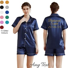 UK Personalized Womens Pyjamas Pjs Wedding Bridesmaid Birthday Party Pajamas Set