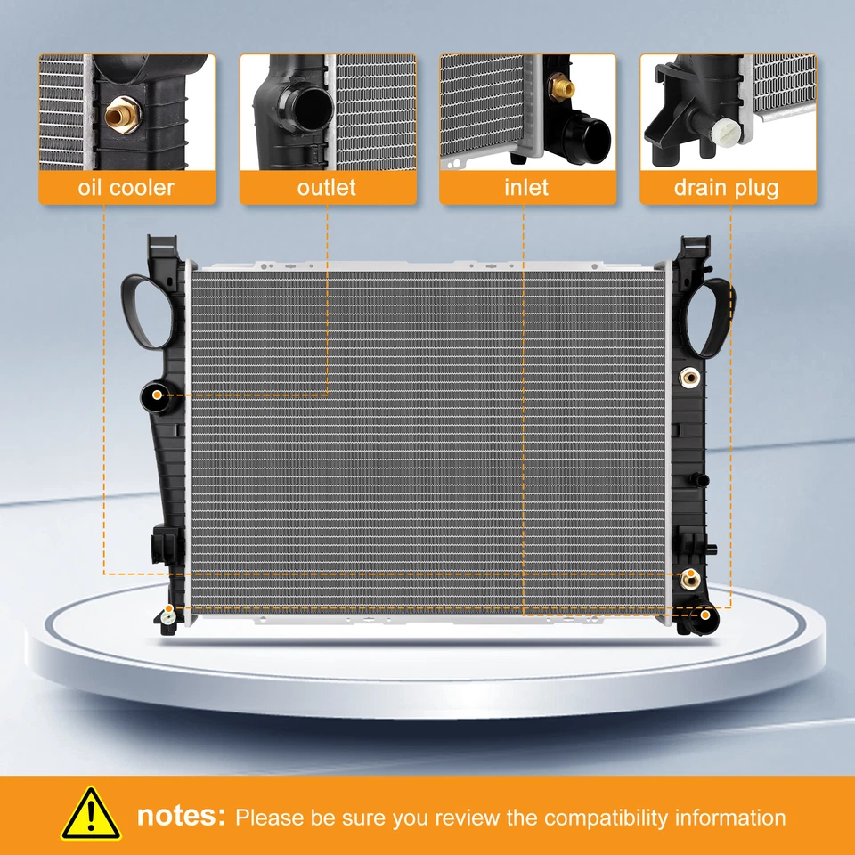 2652 Aluminum Radiator For 2003-2007 Mercedes-Benz SL55 AMG 5.5L V8 MB3010107 Foto 2 de 4