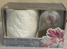 Le Jardin by Max Factor Eau de Toilette Spray 1 fl oz + Ceramic Catchepot RARE