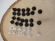 Vintage lot plastic shirt studs assorted 11 white 22 black 33 all together