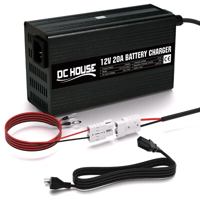DCHOUSE DC HOUSE 20A Lithium Battery Charger for 12V Leisure Battery Smart Charger
