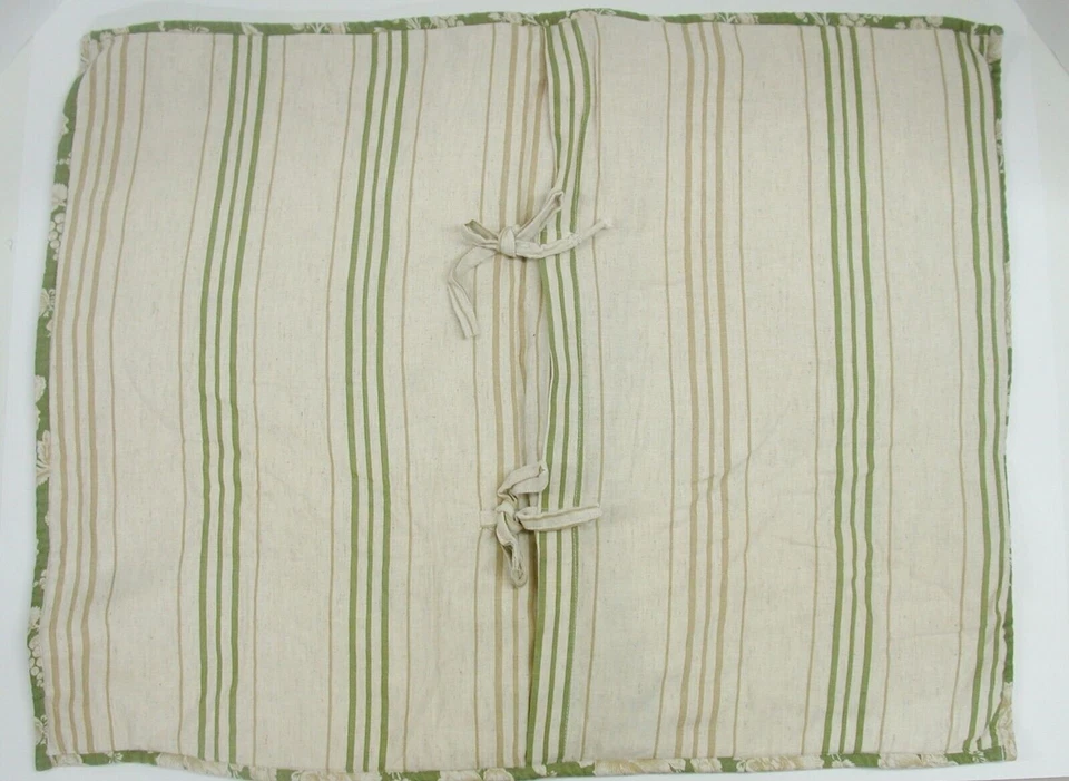 Noble Excellence Almohada Acolchada Falsa ~ Verde Tostado Marfil Floral ~ 20" x 26" Foto 2 de 3