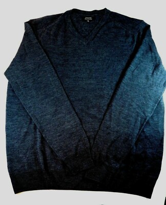 TAHARI Men's Pullover Sweater Sz XL Extra Fine Marino Wool V