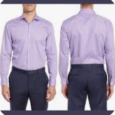 BOSS Hugo boss slim fit men  s Purple button-down dress shirt size 37 /141/2 neck