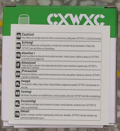 CXWXC 16g/25g Threaded CO2 Cartridges for Bike Tires - Assorted Colors - Picture 14 of 39