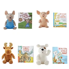 8pc If You Give Mouse Cookie & Dog Donut Pig Pancake Moose Muffin Plush & Books