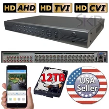 Sikker 32 Channel 1080P 4MP TVI AHD DVR recorder Security Camera System 12TB