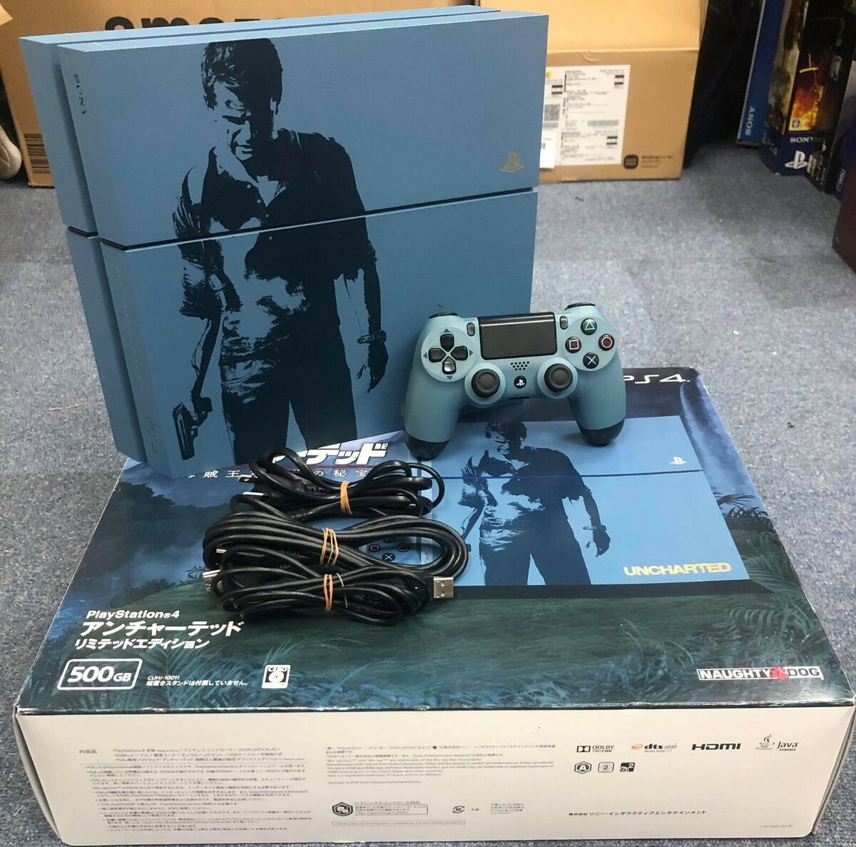 Sony PlayStation 4 PS4 500GB Uncharted Blue Console Limited Edition Japan  BOX