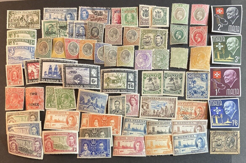 BRITISH COLONIES AFRICA & ISLANDS KING GEORGE QUEEN 1880's - 60's OLD LOT (70)