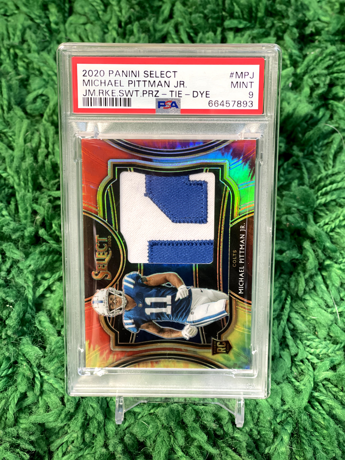 Michael Pittman Jr. Panini Select Jumbo Rookie Swatch Prizm #MPJ Tie-Dye