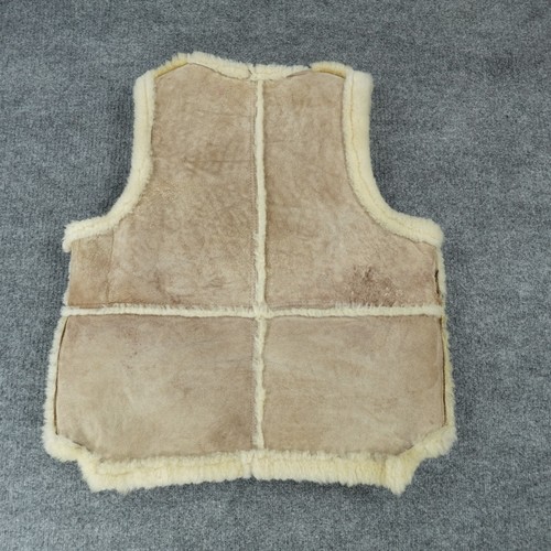 Genuine Sheepskin Shearling Vest Metal Zipper Vintage Medium Wool - Picture 10 of 18