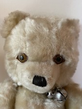 Vintage White Knickerbocker Old Fashioned Teddy Bear Jointed Smiling 11 inches