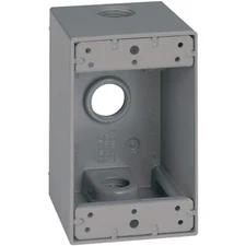 Sigma Electric, Gray 14255 1/2-Inch 3 Hole 1-Gang Deep Box