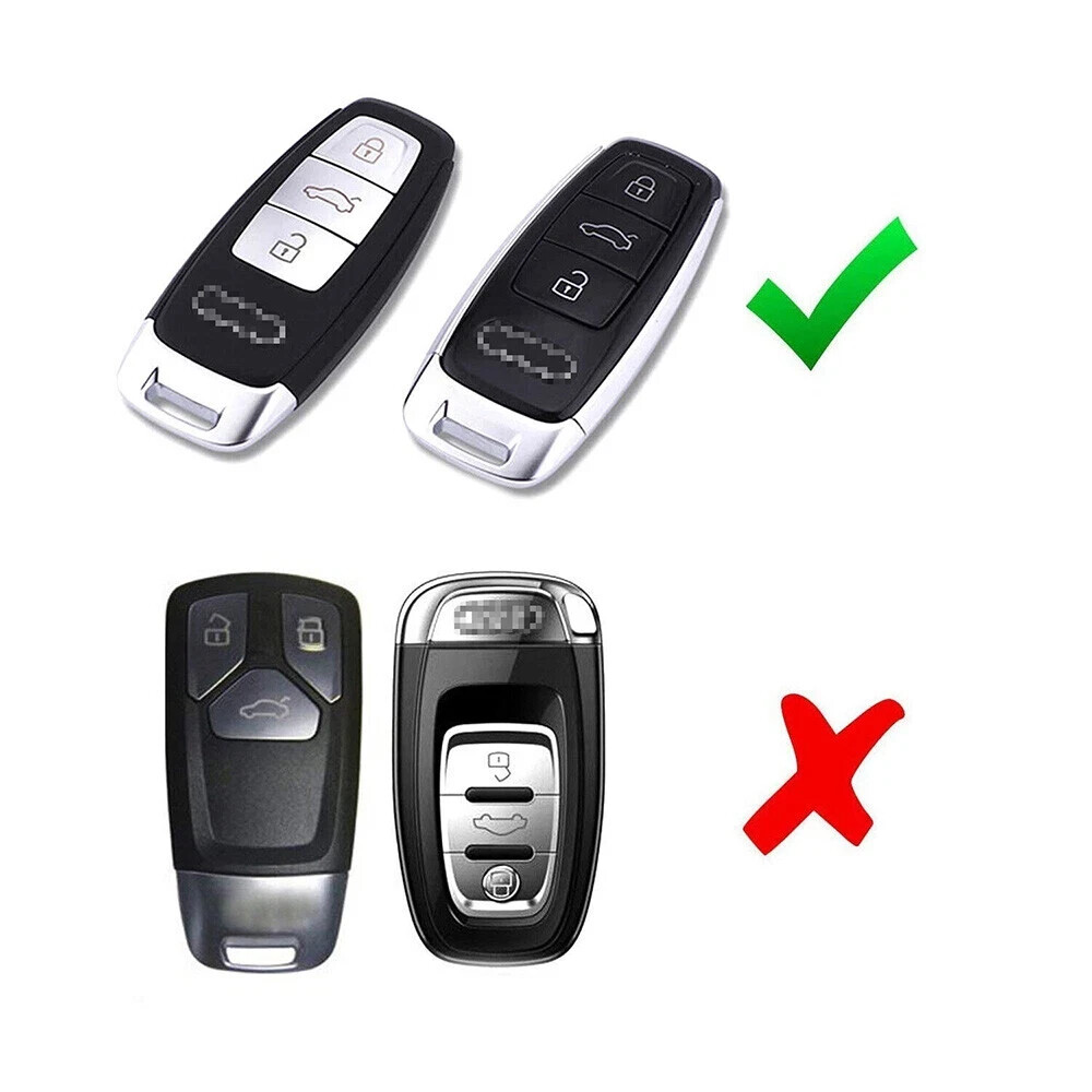 QBUC Key Fob Cover Case For Audi A3 A6 A7 A8 Q7 Q8 E-Tron S/RS Models - TPU Protection With Leather Keychain (2018-2023) - View #4