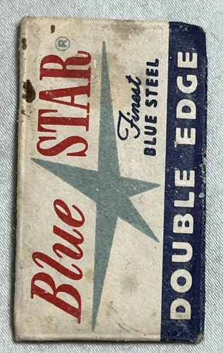 Antique Blue Star Razor Advertisement Razor Label