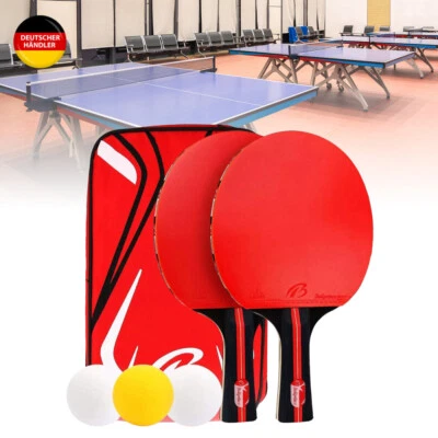 BOLIPRINCE Tischtennis Set, 2x Tischtenniskelle 3x Tischtennisball, Ping Pong Set NEU DHL
