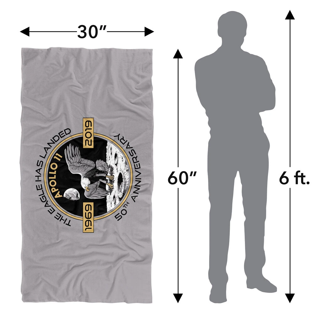 NASA Apollo Circle 50Th Officially Licensed Beach Towel 30"x60"