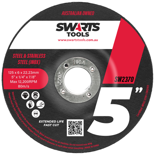 5" 125mm Swarts Tools Angle Grinder Wheel - Grinding Disc for Stainless Steel - Picture 34 of 48