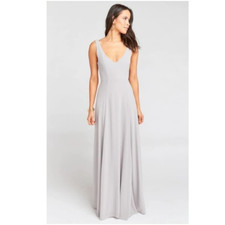 Show me your Mumu Jenn Maxi Dress in Dove Grey Chiffon Size Medium NWT