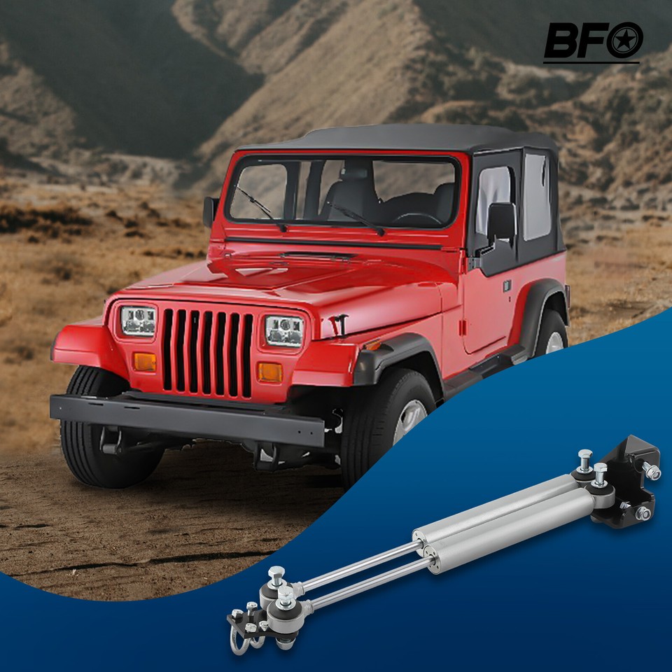 BFO Dual Steering Stabilizer w/ Mounting Brackets for Jeep Wrangler YJ
