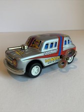 Japanese Space Missile Silver Tin Toy Wind Up Mini Car Made In Japan Works