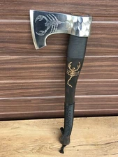 CUSTOM HANDMADE CARBONSTEEL HATCHET TOMAHAWK AXE WITH ENGRAVED HANDLE