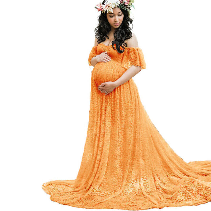 Pregnancy Dress Photography Maternity Dresses Shoot Pregnant Dress Lace Maxi  | eBay