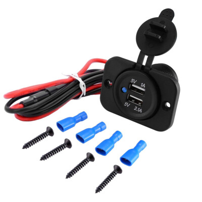 KFZ Ladegerät Wasserdicht Einbau Steckdose Doppel USB Adapter Dual Handy 12V