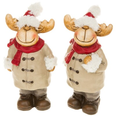 Mittleres Rentier 2er Set Figuren, Wohndeko, Weihnachtszubehör 6391