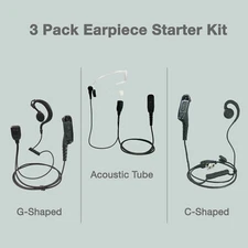 Two-Way Radio Earpiece Starter Kit Set ( 3pcs ) for Motorola APX6000 XPR7580