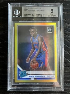 2019 Donruss Optic GOLD /10 #164 Sekou Doumbouya Rookie RC BGS 9 MINT TRUE GOLD