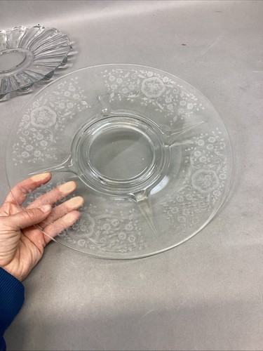 Set Of 3 Decorative Glass Serving Platters Trays Plates - Vintage - Picture 20 of 24