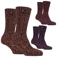 Jeep - Mens Wool Knit Hiking Socks | Padded Walking Boot Socks