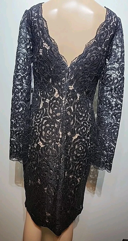 Vera Wang Black Lace Cocktail Dress Size 2 NWT - Image 4 of 4