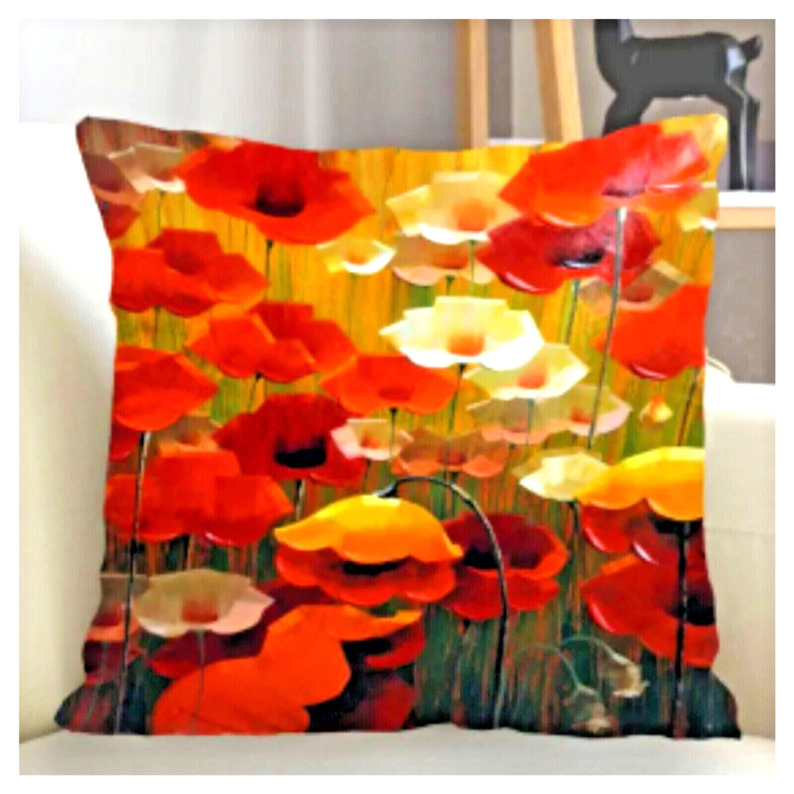 Red Poppies Flowers cushion covers NEW. 45cm x 45cm AUSSIE SELLER