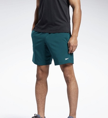 Reebok NEW Men XL RARE Teal Green Logo Pocket Woven Knit Active Run Shorts Gift - Bild 2 von 7