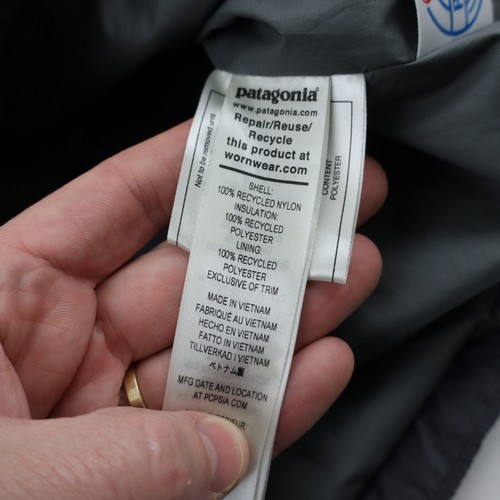 Patagonia Primaloft Quilted Nano Puff Jacket Boys Kids Medium 10 Youth Gray Girl - Picture 7 of 8