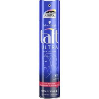 Schwarzkopf Taft ULTRA Hair Spray LACQUER - 250ml- Level 4 -OLD DESIGN-FREE SHIP