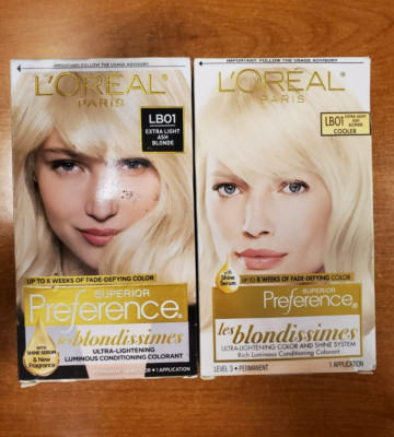 2 Pk: L'Oreal Superior Preference Hair Color *LB01 Extra Light Ash Blonde* R7P2b
