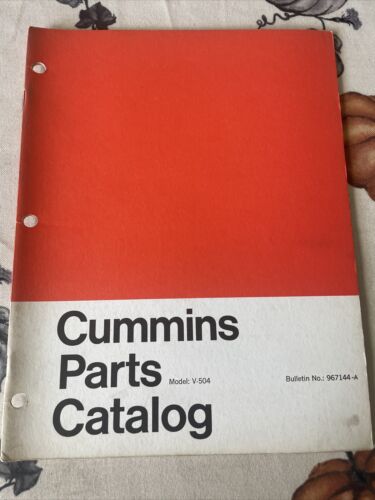 Cummins V504 ENGINE PARTS MANUAL CATALOG BOOK DIESEL LIST Guide Shop OEM Service - Picture 1 of 6
