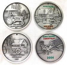 4 NOS JOHN DEERE 2006 2009 2011 2014 CHRISTMAS ORNAMENTS